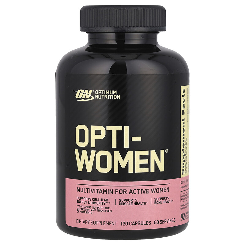 Optimum Nutrition, Opti-Women, мультивитаминная добавка для активных женщин, 120 капсул
Optimum Nutrition, Opti-Women, мультивитаминная добавка для активных женщин, 120 капсул