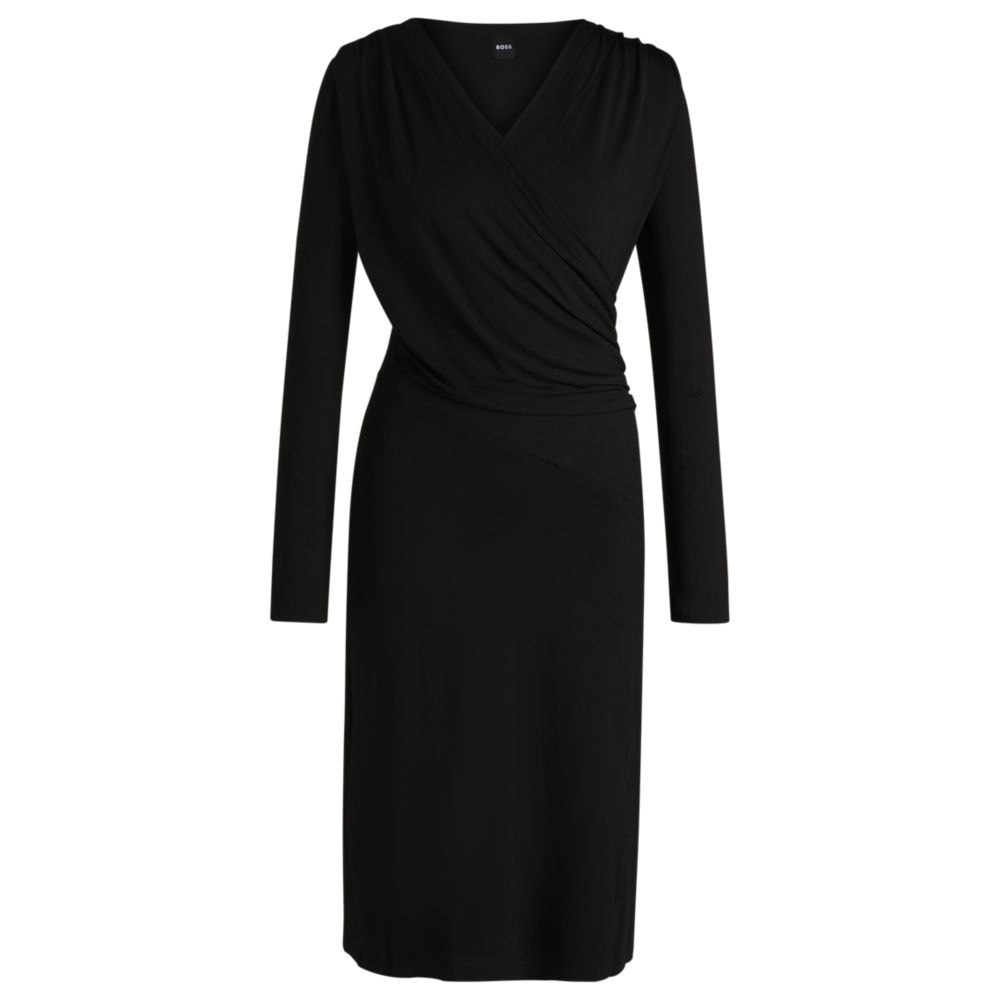 Платье с запахом из стрейч-крепа BOSS, черный
Платье с запахом из стрейч-крепа BOSS, черный