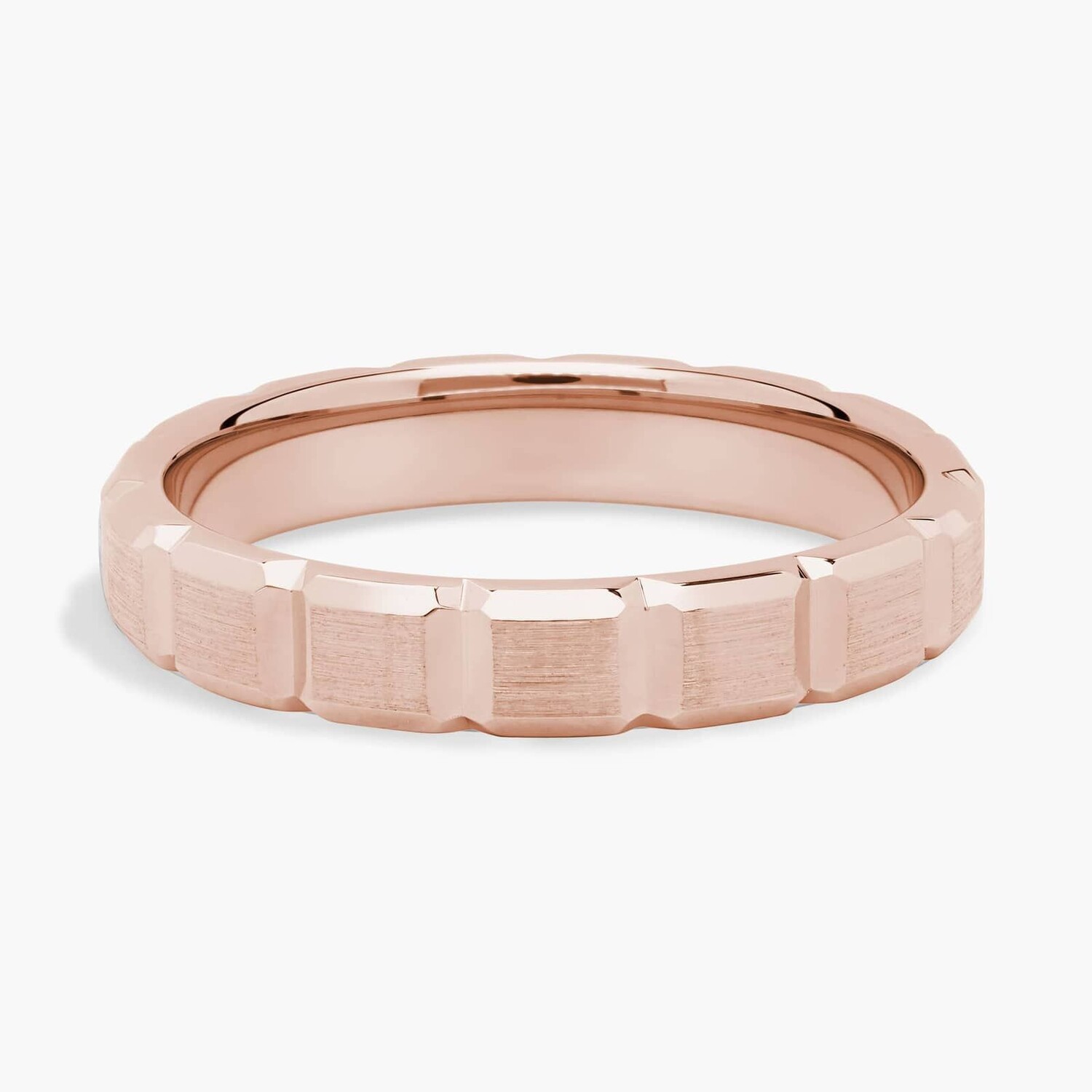 Прямоугольное обручальное кольцо из 14-каратного розового золота (4 мм) Blue Nile