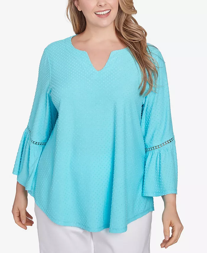 Топ размера плюс с круглым вырезом и текстурой в горошек Ruby Rd., синий
Топ размера плюс с круглым вырезом и текстурой в горошек Ruby Rd., синий