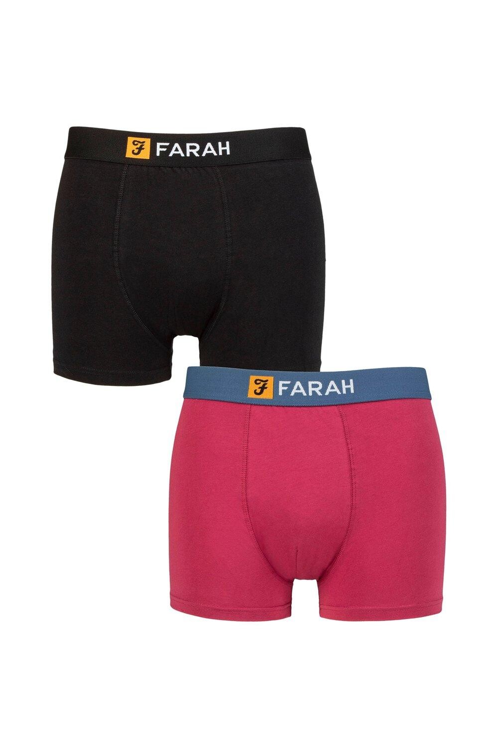 Мужские классические приталенные плавки Farah из однотонного хлопка, комплект из 2 шт. FARAH, синий