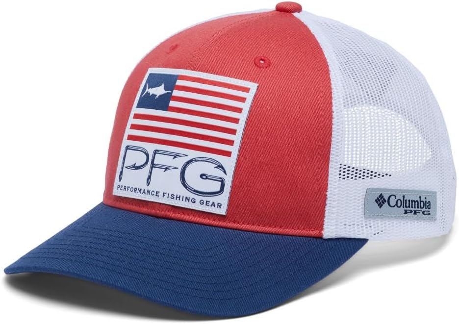 Columbia Unisex-Adult PFG Trucker Patch Snap Back, Sunset Red/Carbon/Fish Star Flag
Columbia Unisex-Adult PFG Trucker Patch Snap Back, Sunset Red/Carbon/Fish Star Flag
