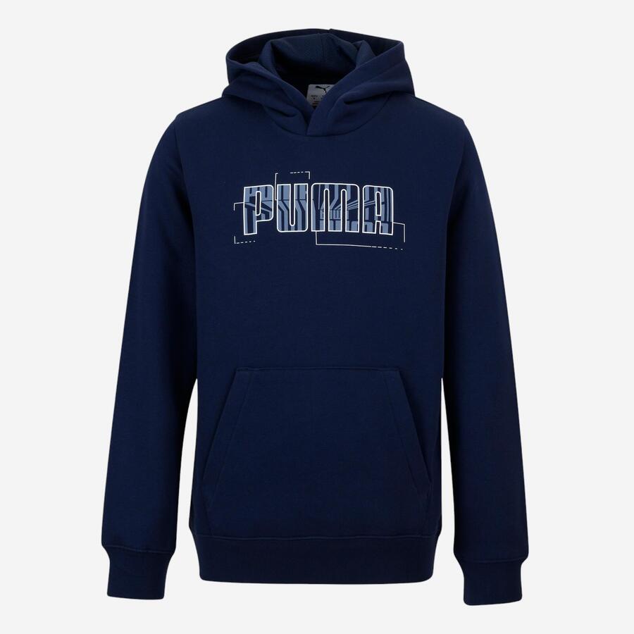 PUMA Детская толстовка с капюшоном - синяя с принтом
PUMA Детская толстовка с капюшоном - синяя с принтом