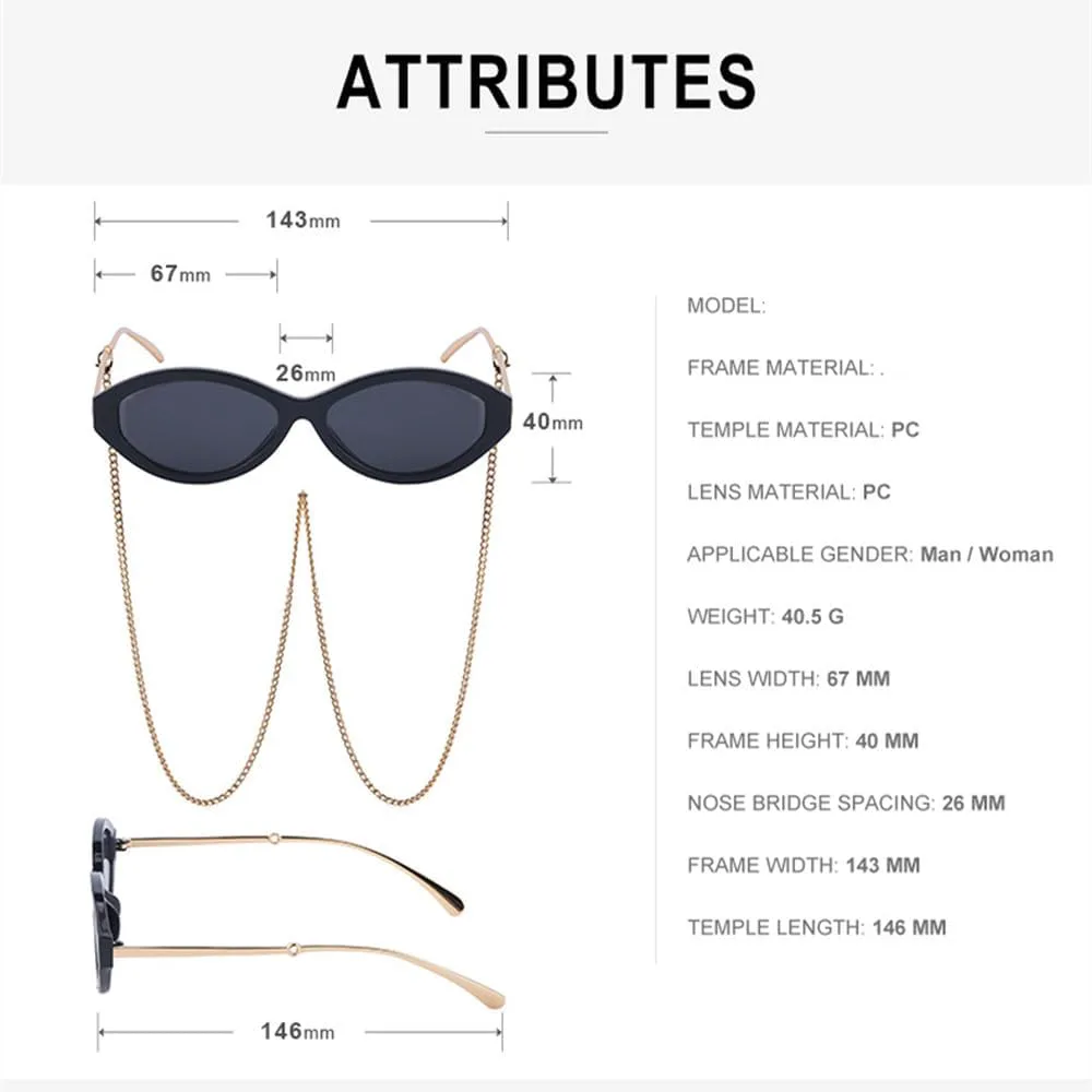 Модные солнцезащитные очки для женщин с тонкими дужками, маленькой овальной оправой, с цепочкой, популярные женские очки UV400, C4, один размер HVTVTLA, C4
Модные солнцезащитные очки для женщин с тонкими дужками, маленькой овальной оправой, с цепочкой, популярные женские очки UV400, C4, один размер HVTVTLA, C4