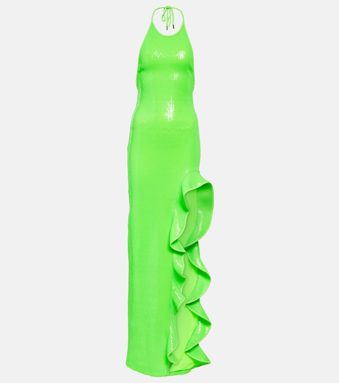 Платье макси с воротником-халтер и пайетками David Koma, зеленый
Платье макси с воротником-халтер и пайетками David Koma, зеленый