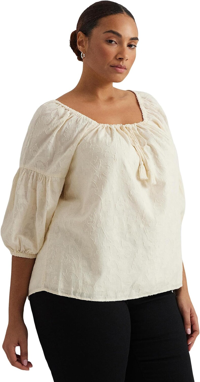 Блуза LAUREN Ralph Lauren Plus-Size Paisley Cotton Jacquard Blouse, цвет Mascarpone Cream
Блуза LAUREN Ralph Lauren Plus-Size Paisley Cotton Jacquard Blouse, цвет Mascarpone Cream