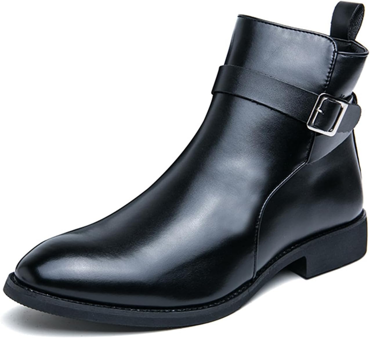 Мужские высокие кожаные ботинки челси с пряжкой, украшенные пряжкой, в британском стиле, с острым носком, боковой молнией, в стиле ретро, удобные, для делового и повседневного стиля Zeberfi, черный
Мужские высокие кожаные ботинки челси с пряжкой, украшенные пряжкой, в британском стиле, с острым носком, боковой молнией, в стиле ретро, удобные, для делового и повседневного стиля Zeberfi, черный