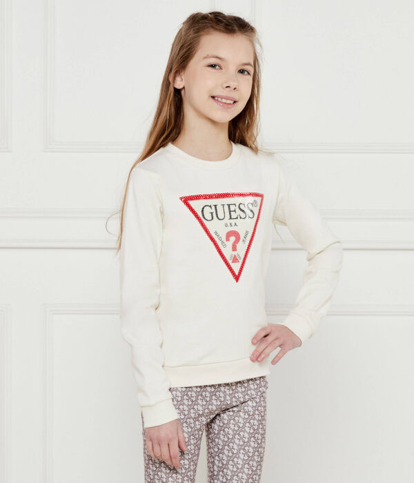 Толстовка детская Guess с круглым вырезом, экрю
Толстовка детская Guess с круглым вырезом, экрю