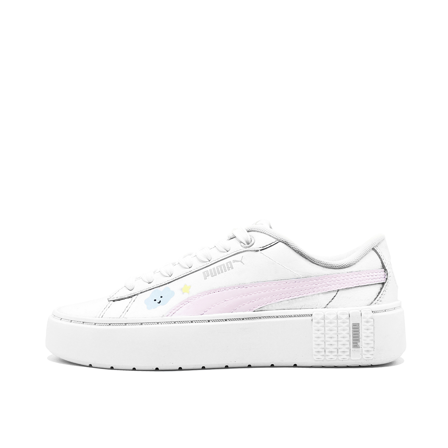 PUMA Smash Platform Pink Cloud Sweet White устойчивые к истиранию низкие кроссовки для скейтбординга унисекс белый розовый
PUMA Smash Platform Pink Cloud Sweet White устойчивые к истиранию низкие кроссовки для скейтбординга унисекс белый розовый