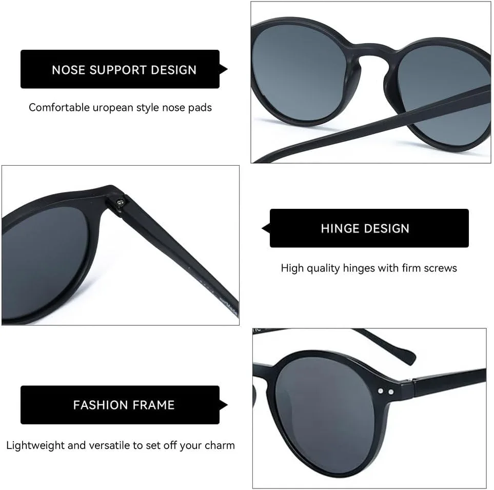 Ретро круглые поляризованные солнцезащитные очки для мужчин и женщин, винтажные маленькие круглые солнцезащитные очки, защитные очки GHVWYX, 027 Black Grey Lens
Ретро круглые поляризованные солнцезащитные очки для мужчин и женщин, винтажные маленькие круглые солнцезащитные очки, защитные очки GHVWYX, 027 Black Grey Lens