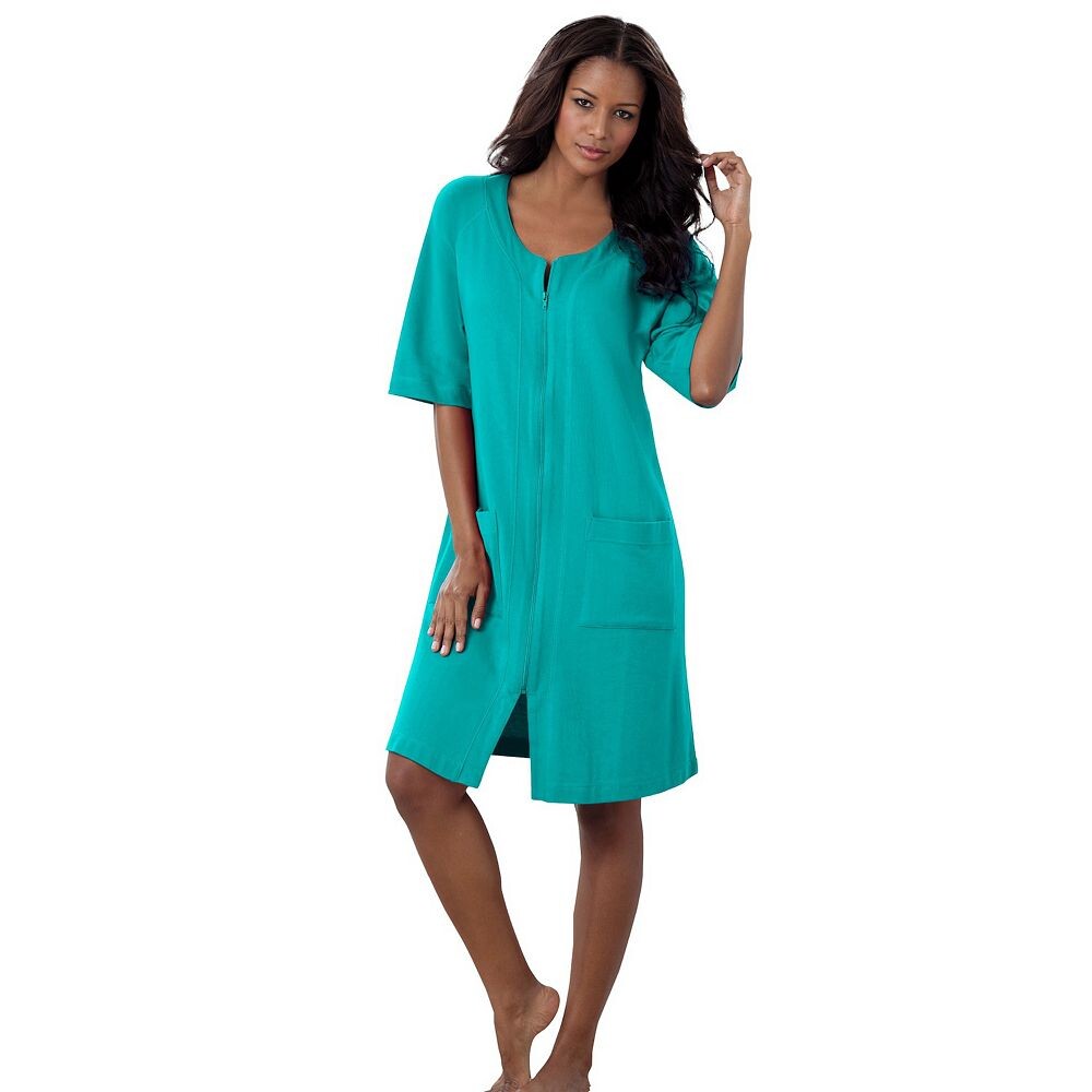 Короткий женский халат из френч терри на молнии спереди Dreams & Co. больших размеров, цвет Aquamarine
Короткий женский халат из френч терри на молнии спереди Dreams & Co. больших размеров, цвет Aquamarine
