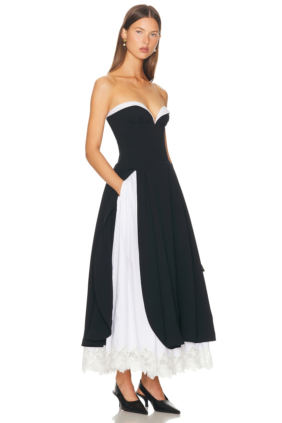 Платье Finale Midi с кружевом и поплином Helsa, Black
Платье Finale Midi с кружевом и поплином Helsa, Black