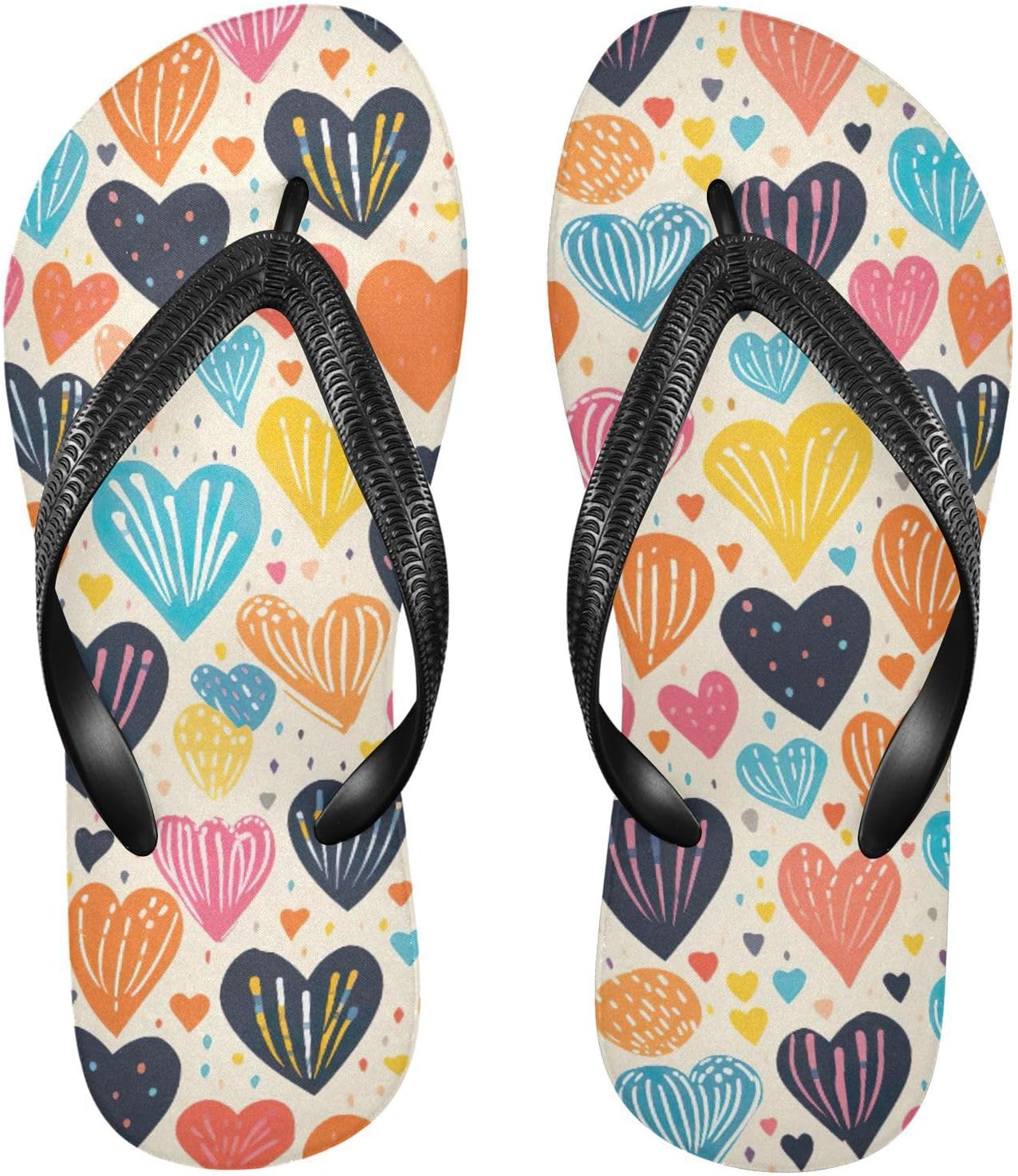 Яркие сланцы с сердечками для пляжа, сандалии с резиновой подошвой, нескользящие летние тапочки для мужчин и женщин, для прогулок Sinestour, Colorful Hearts
Яркие сланцы с сердечками для пляжа, сандалии с резиновой подошвой, нескользящие летние тапочки для мужчин и женщин, для прогулок Sinestour, Colorful Hearts