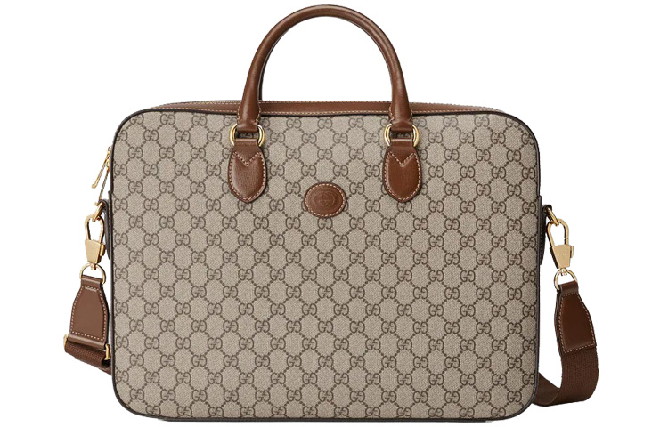 GUCCI Кожаный холщовый портфель через плечо мужской классический черно-коричневый
GUCCI Кожаный холщовый портфель через плечо мужской классический черно-коричневый