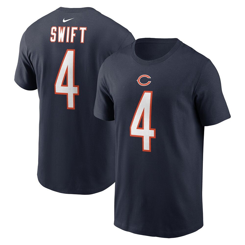 Мужская темно-синяя футболка Nike D'Andre Swift Chicago Bears с именем и номером игрока, цвет Brs Navy
Мужская темно-синяя футболка Nike D'Andre Swift Chicago Bears с именем и номером игрока, цвет Brs Navy