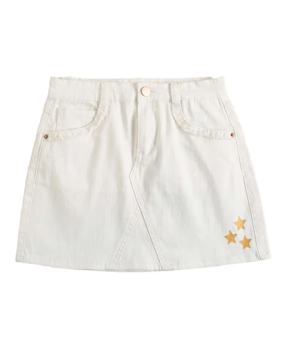 Белая джинсовая юбка для девочки со звездами Dadati
Белая джинсовая юбка для девочки со звездами Dadati