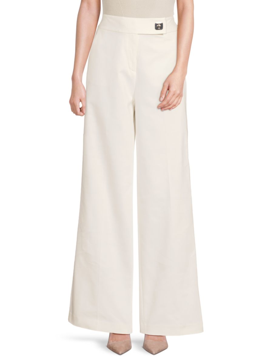 Широкие брюки с пряжкой на талии Calvin Klein, кремовый
Широкие брюки с пряжкой на талии Calvin Klein, кремовый
