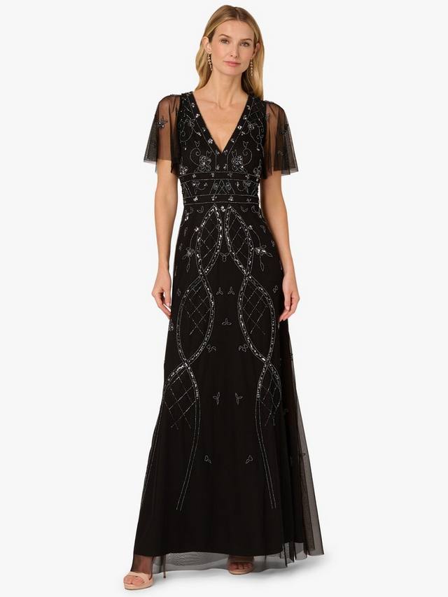 Платье макси Studio с бусинами и расклешёнными рукавами Adrianna Papell, Black/Gunmetal
Платье макси Studio с бусинами и расклешёнными рукавами Adrianna Papell, Black/Gunmetal