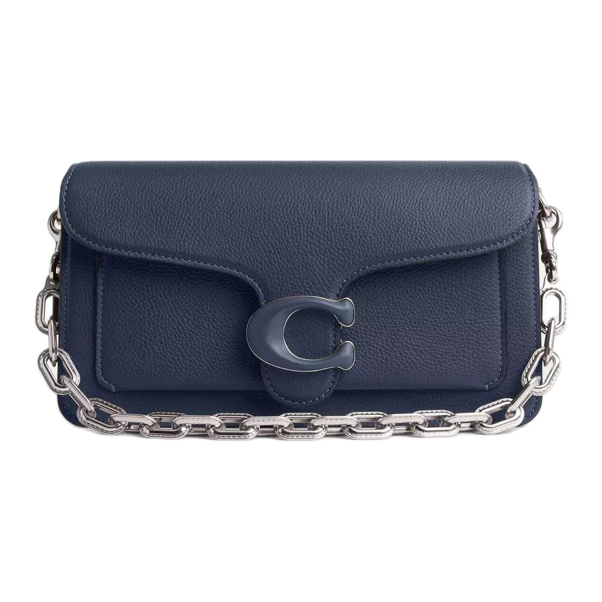 Кожаная сумка через плечо Tabby среднего размера женская темно-синяя COACH 
Кожаная сумка через плечо Tabby среднего размера женская темно-синяя COACH