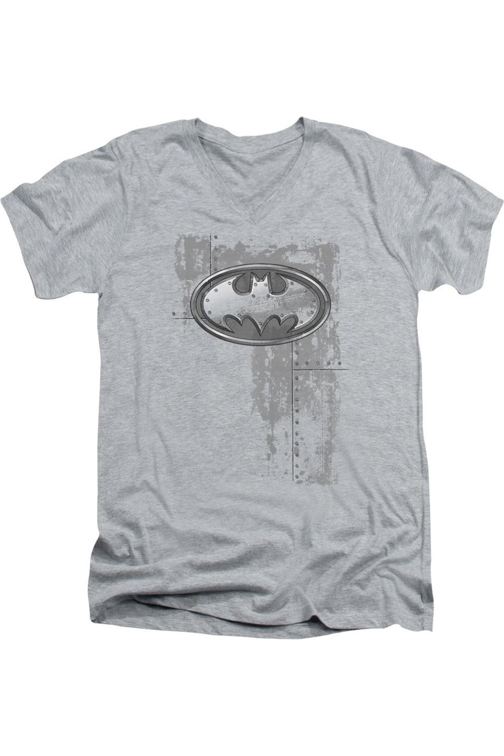 Футболка с коротким рукавом и V-образным вырезом для взрослых с металлическим логотипом Batman Rivited Gildan, цвет athletic heather
Футболка с коротким рукавом и V-образным вырезом для взрослых с металлическим логотипом Batman Rivited Gildan, цвет athletic heather