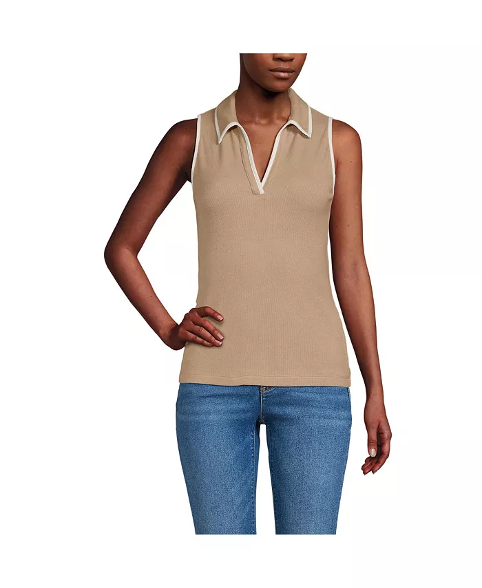 Женская рубашка-поло без рукавов с драпированным рубчиком и воротником-стойкой Lands' End, коричневый/бежевый
Женская рубашка-поло без рукавов с драпированным рубчиком и воротником-стойкой Lands' End, коричневый/бежевый