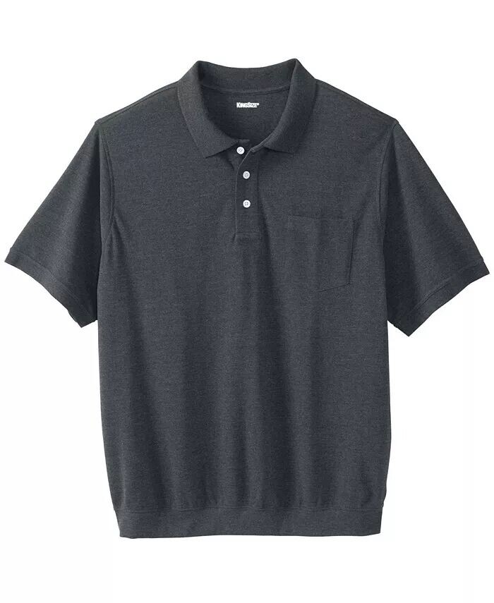 Рубашка-поло из пике с большой и высокой полосой и нижним карманом KingSize, черный
Рубашка-поло из пике с большой и высокой полосой и нижним карманом KingSize, черный