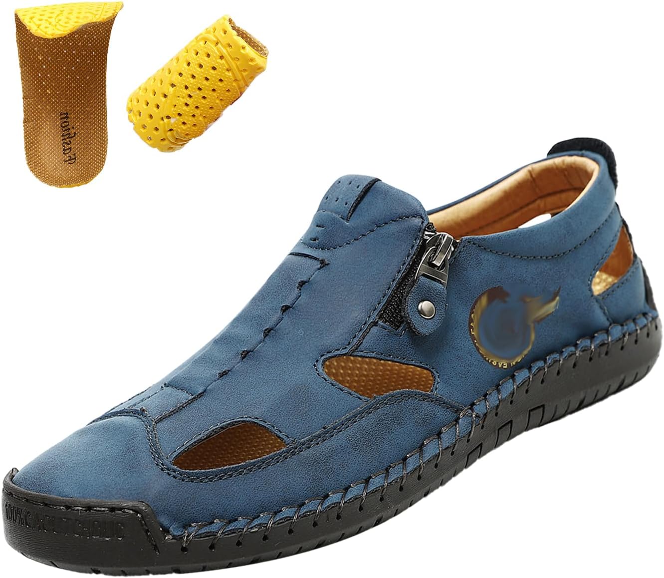 Мужские летние кожаные слипоны, винтажные удобные лоферы с ручной строчкой, молнией, и прогулок, модные кеды Moyowei, синий
Мужские летние кожаные слипоны, винтажные удобные лоферы с ручной строчкой, молнией, и прогулок, модные кеды Moyowei, синий