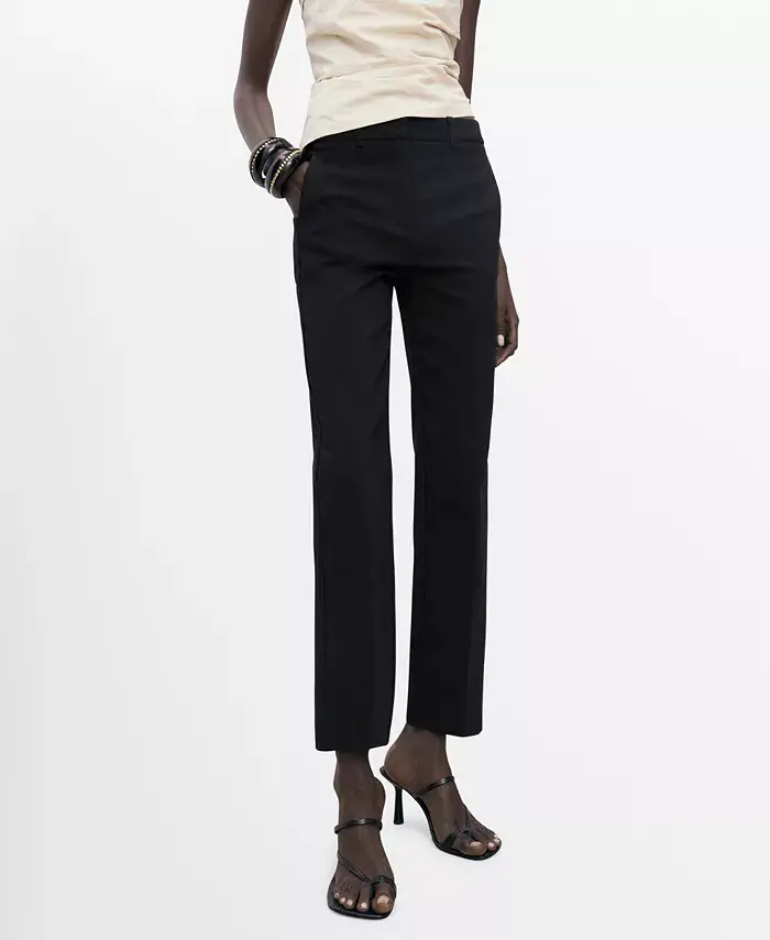 Женские укороченные брюки прямого кроя MANGO, черный
Женские укороченные брюки прямого кроя MANGO, черный