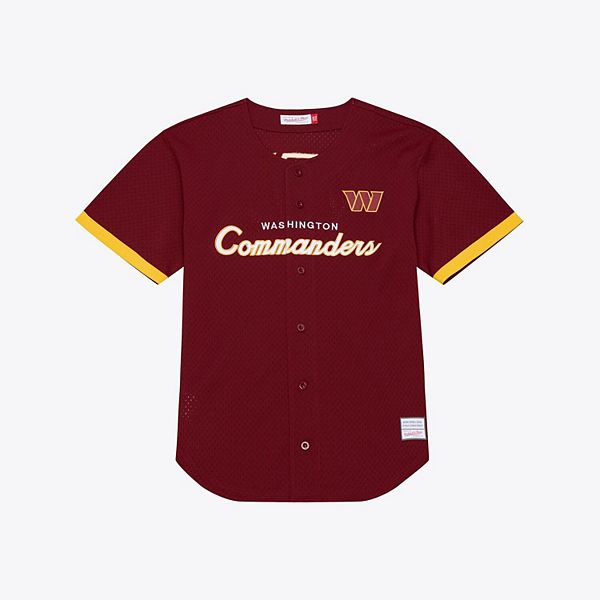 Мужская бордовая футболка Washington Commanders с сетчатыми вставками Mitchell & Ness
Мужская бордовая футболка Washington Commanders с сетчатыми вставками Mitchell & Ness