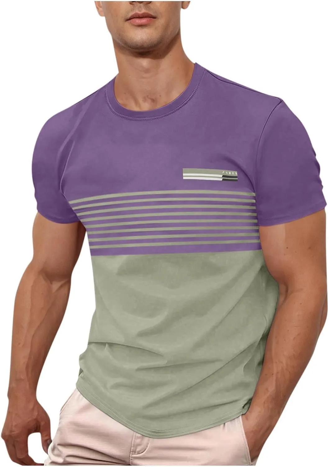 Мужская футболка с коротким рукавом в полоску Color Block Sdeycui
Мужская футболка с коротким рукавом в полоску Color Block Sdeycui