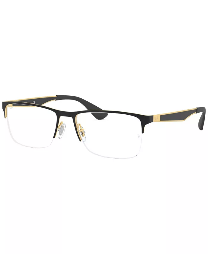 RX6335 Унисекс прямоугольные очки Ray-Ban, черный 
RX6335 Унисекс прямоугольные очки Ray-Ban, черный