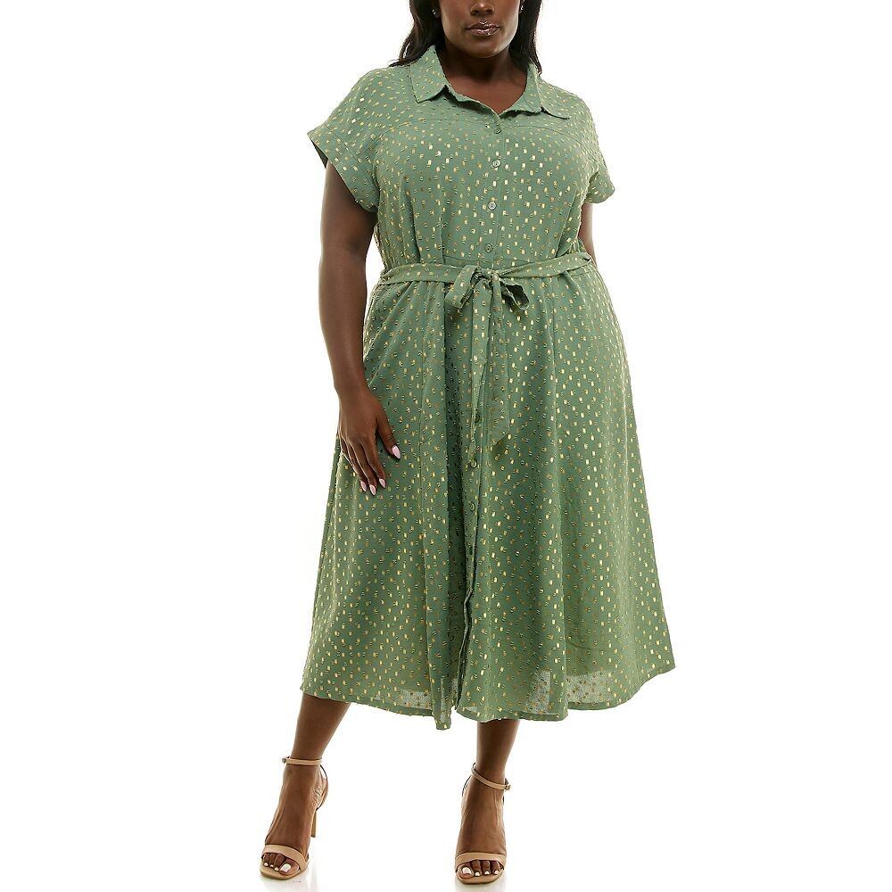 Плюс размер Nina Leonard Платье-рубашка на пуговицах спереди, цвет Sage Gold
Плюс размер Nina Leonard Платье-рубашка на пуговицах спереди, цвет Sage Gold