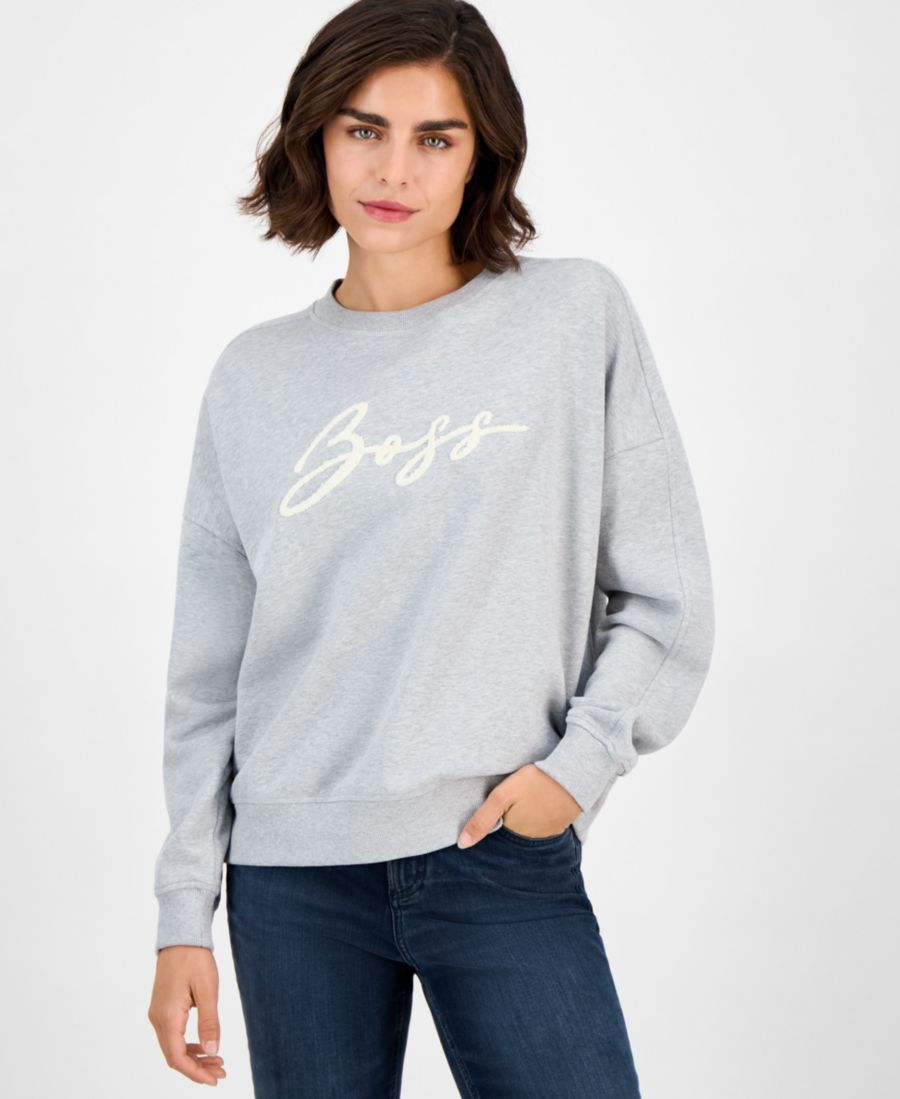 Женская хлопковая толстовка с круглым вырезом и логотипом BOSS Orange, Lt/pas Gry
Женская хлопковая толстовка с круглым вырезом и логотипом BOSS Orange, Lt/pas Gry