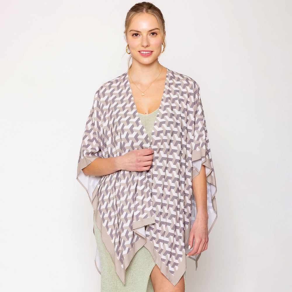 Руана-пончо с геометрическим узором TRUEDAMES, бежевый
Руана-пончо с геометрическим узором TRUEDAMES, бежевый