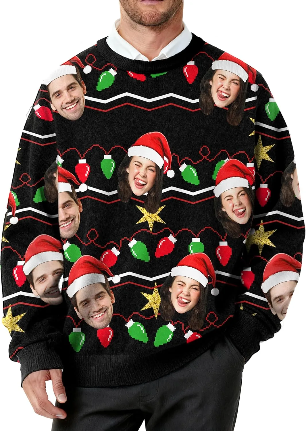 Персонализированный свитер Ugly Christmas для женщин и мужчин с забавным лицом
Персонализированный свитер Ugly Christmas для женщин и мужчин с забавным лицом