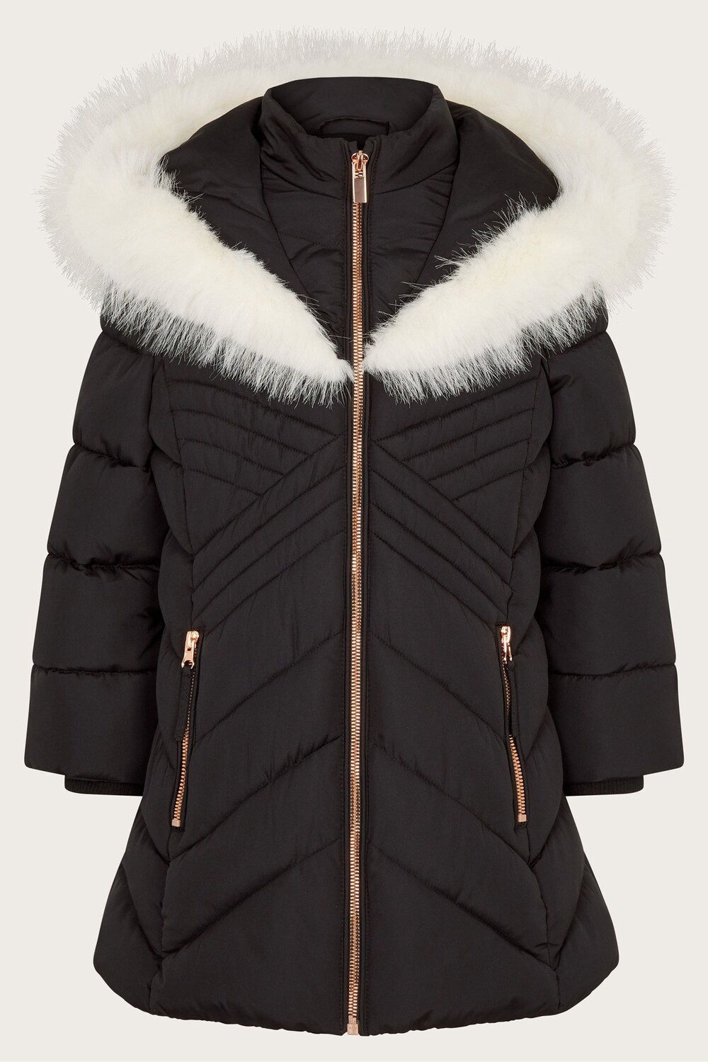 Пальто с диагональной подкладкой из искусственного меха Monsoon, черный
Пальто с диагональной подкладкой из искусственного меха Monsoon, черный