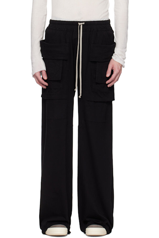 Черные широкие брюки-карго Hollywood Creatch с завязками на талии Rick Owens DRKSHDW
Черные широкие брюки-карго Hollywood Creatch с завязками на талии Rick Owens DRKSHDW