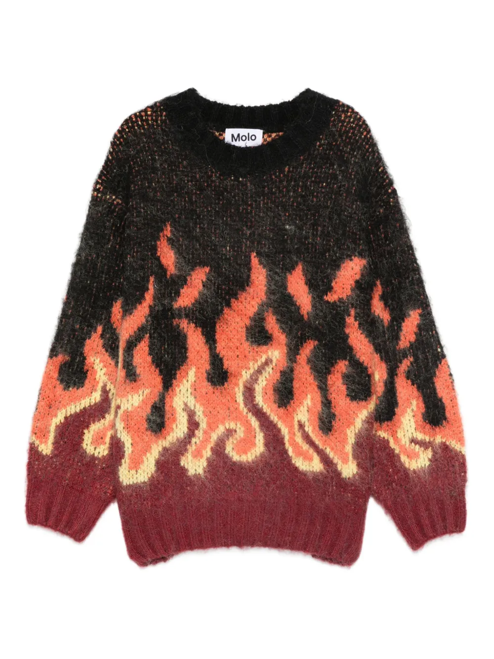 Свитер с узором «пламя» Molo, оранжевый 
Свитер с узором «пламя» Molo, оранжевый