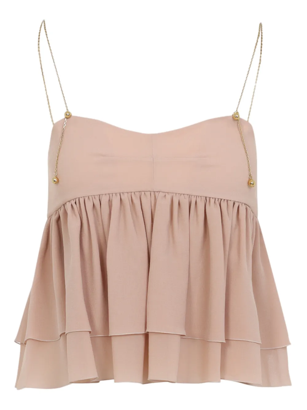 Топ с оборками и цепочкой Chloé, бежевый
Топ с оборками и цепочкой Chloé, бежевый