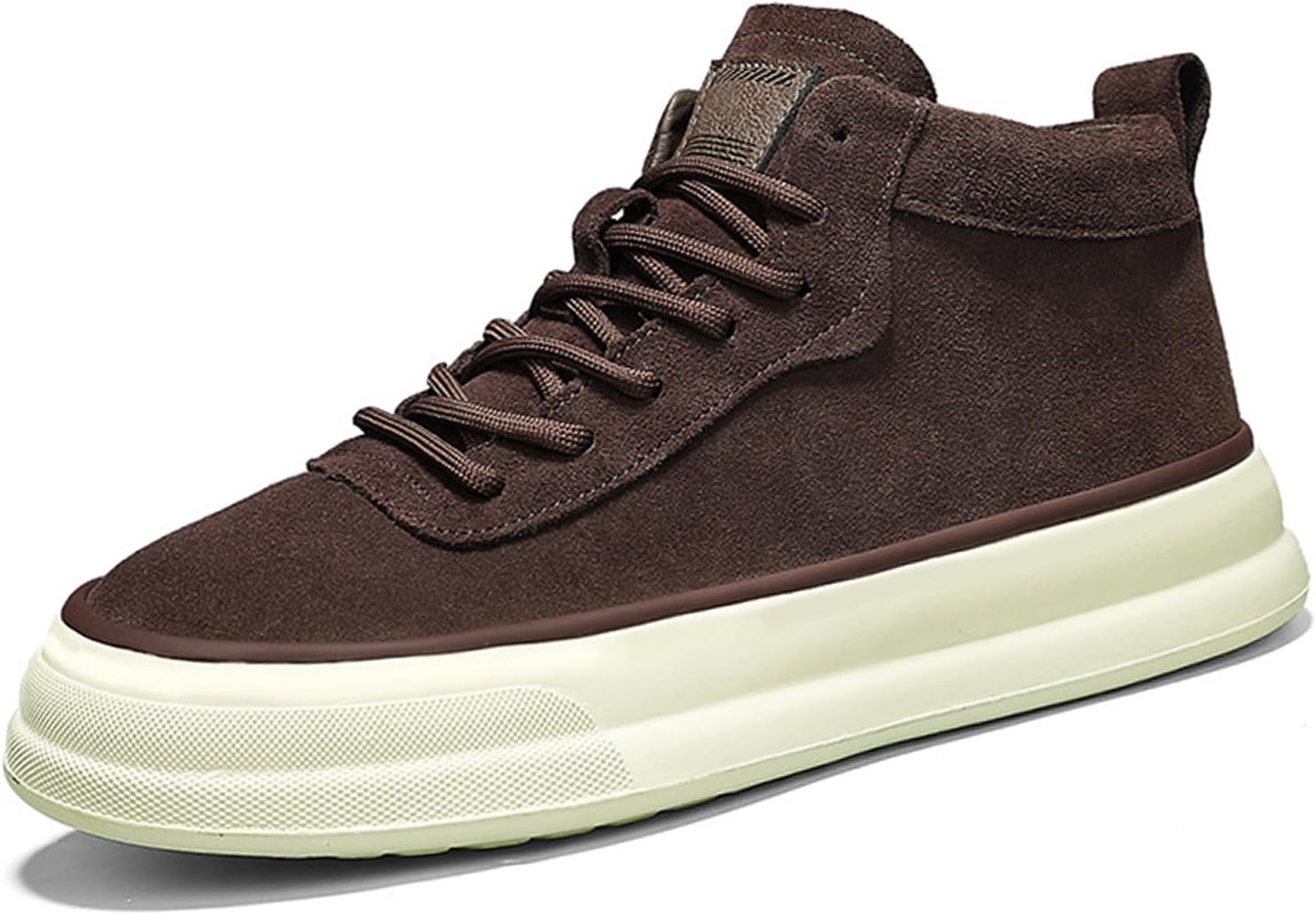 Мужские замшевые высокие прогулочные кроссовки с толстой подошвой, повседневные скейтерские кроссовки высокой посадки Sehdk, коричневый
Мужские замшевые высокие прогулочные кроссовки с толстой подошвой, повседневные скейтерские кроссовки высокой посадки Sehdk, коричневый