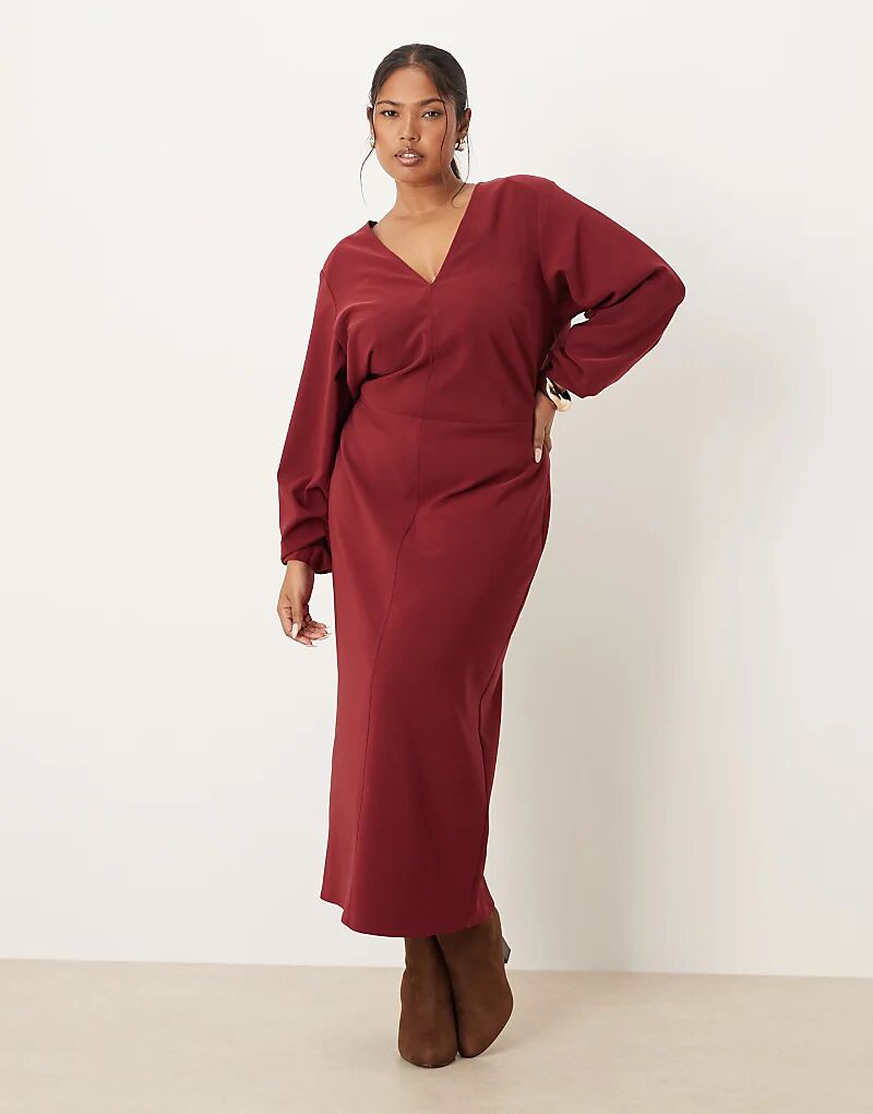 Платье мидакси Pretty Lavish Curve с длинными рукавами и глубоким декольте, винного цвета
Платье мидакси Pretty Lavish Curve с длинными рукавами и глубоким декольте, винного цвета