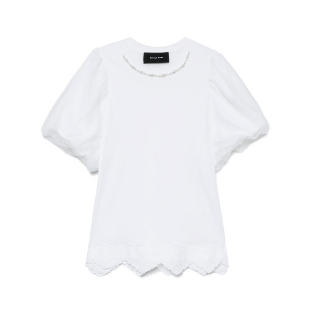 Футболка из хлопка с жемчужным декором SIMONE ROCHA, белый
Футболка из хлопка с жемчужным декором SIMONE ROCHA, белый