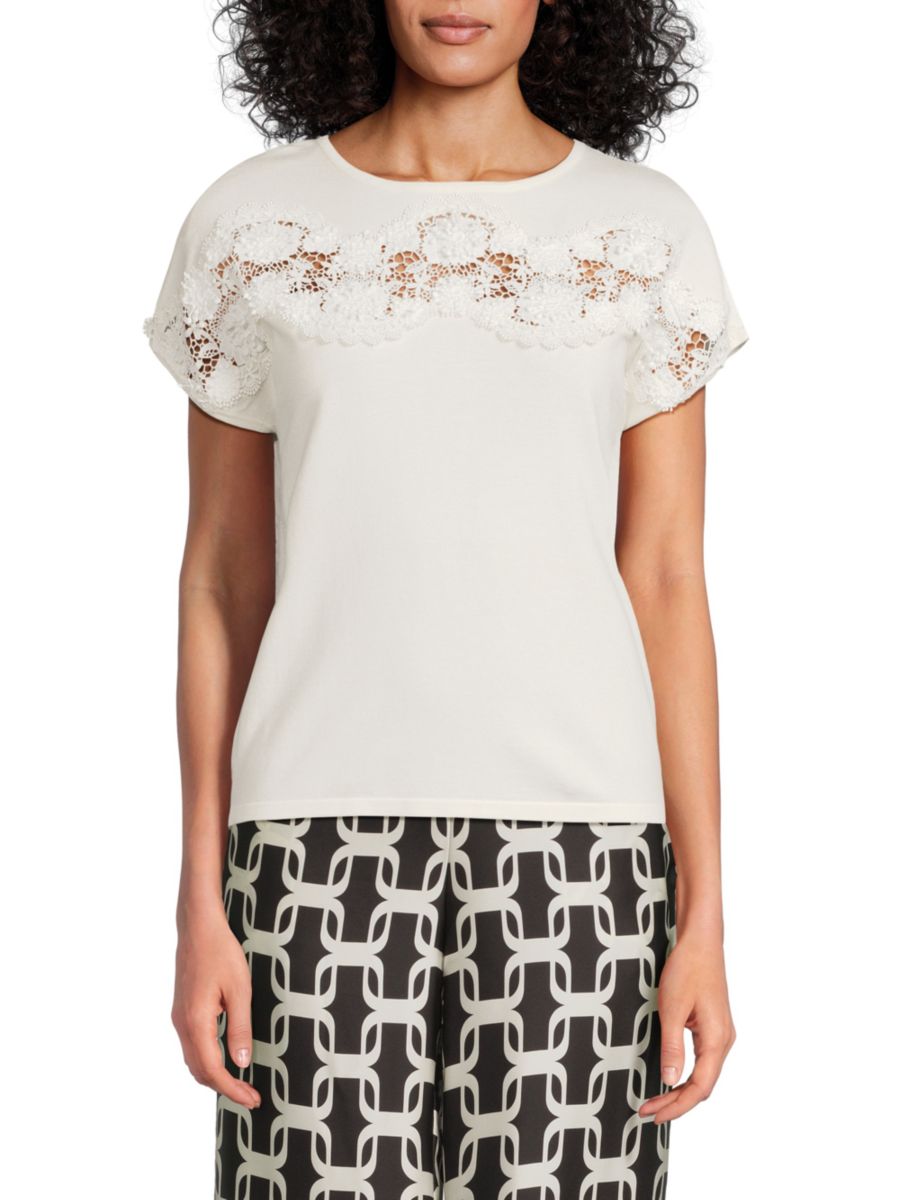 Топ с кружевной отделкой T Tahari, белый
Топ с кружевной отделкой T Tahari, белый