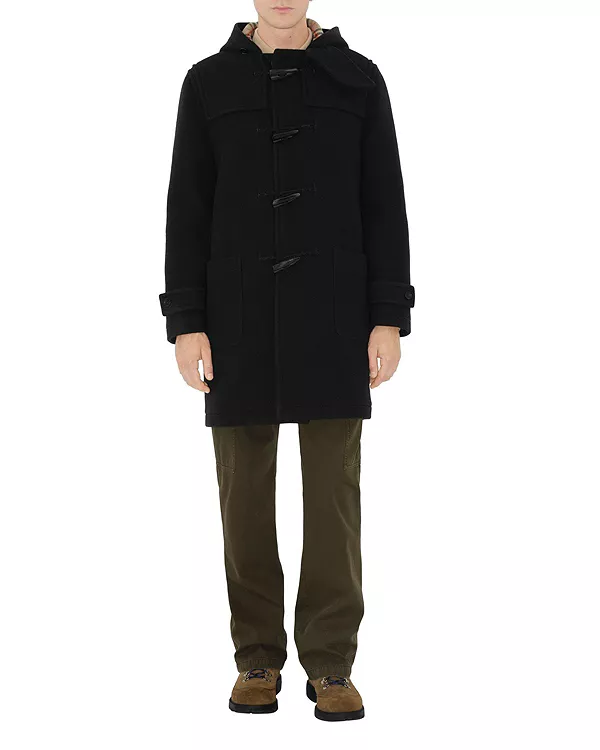 Шерстяное пальто-дафлкот Burberry, черный
Шерстяное пальто-дафлкот Burberry, черный