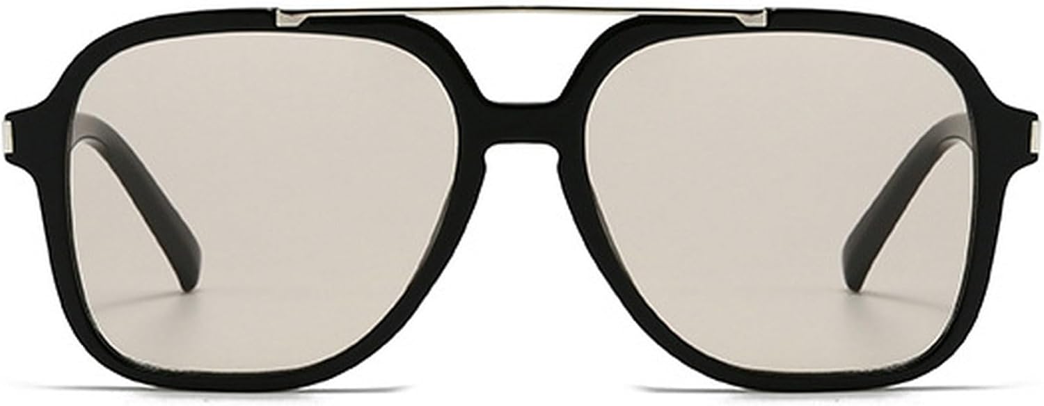 Модные солнцезащитные очки большого размера с квадратной оправой и двойной перемычкой для женщин, очки-пилот с защитой от УФ-излучения UV400, ретро-очки для мужчин, темно-зеленые солнцезащитные очки mincl, Black Champagne
Модные солнцезащитные очки большого размера с квадратной оправой и двойной перемычкой для женщин, очки-пилот с защитой от УФ-излучения UV400, ретро-очки для мужчин, темно-зеленые солнцезащитные очки mincl, Black Champagne