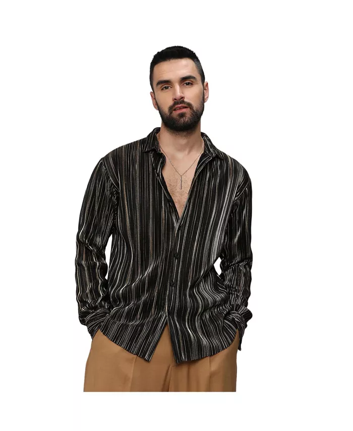 Мужская рубашка Jet Black & Metallic Gold с плиссированными складками Campus Sutra, черный
Мужская рубашка Jet Black & Metallic Gold с плиссированными складками Campus Sutra, черный