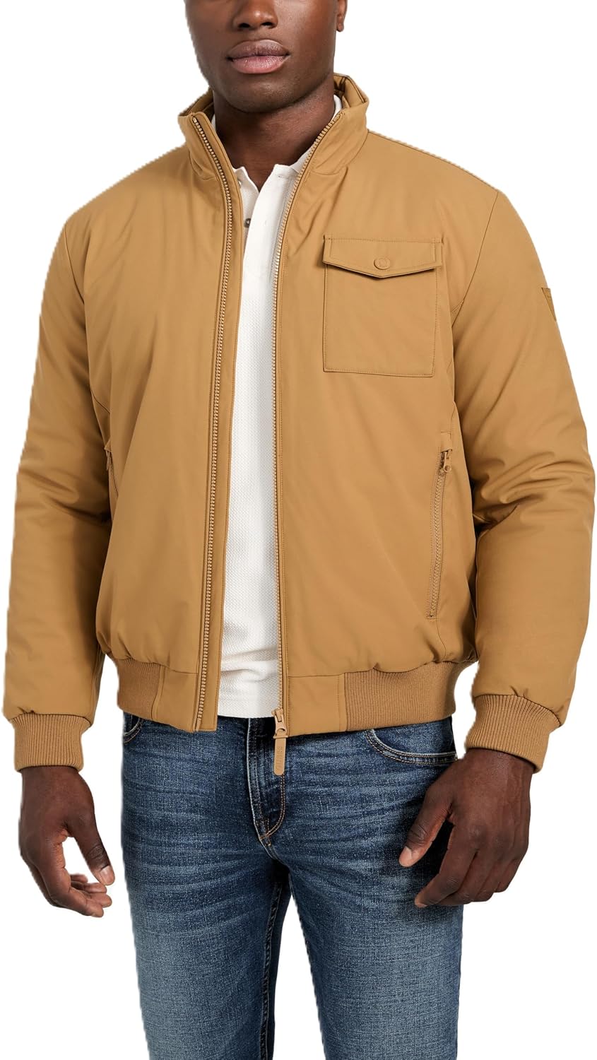 GUESS Мужская куртка-бомбер Jussi Softshel с отложным воротником, Corrosion
GUESS Мужская куртка-бомбер Jussi Softshel с отложным воротником, Corrosion