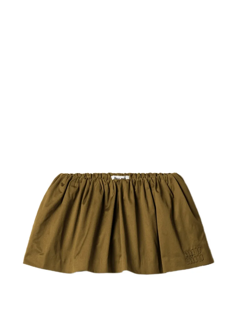 Мини-юбка-клеш с логотипом Miu Miu, зеленый
Мини-юбка-клеш с логотипом Miu Miu, зеленый