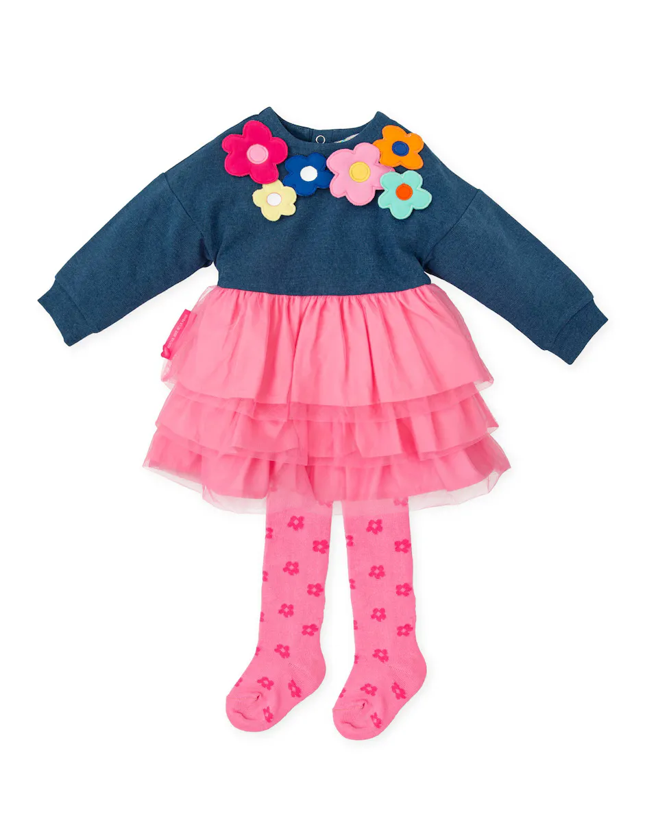 Платье для девочки в сочетании с тюлевой юбкой и колготками в тон Agatha Ruiz de la Prada, цвет Azul Índigo
Платье для девочки в сочетании с тюлевой юбкой и колготками в тон Agatha Ruiz de la Prada, цвет Azul Índigo