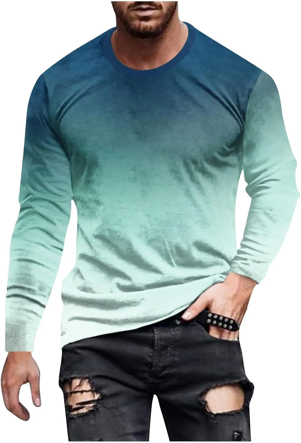 Мужская футболка с градиентным тай-даем, длинный рукав, Slim Fit
Мужская футболка с градиентным тай-даем, длинный рукав, Slim Fit